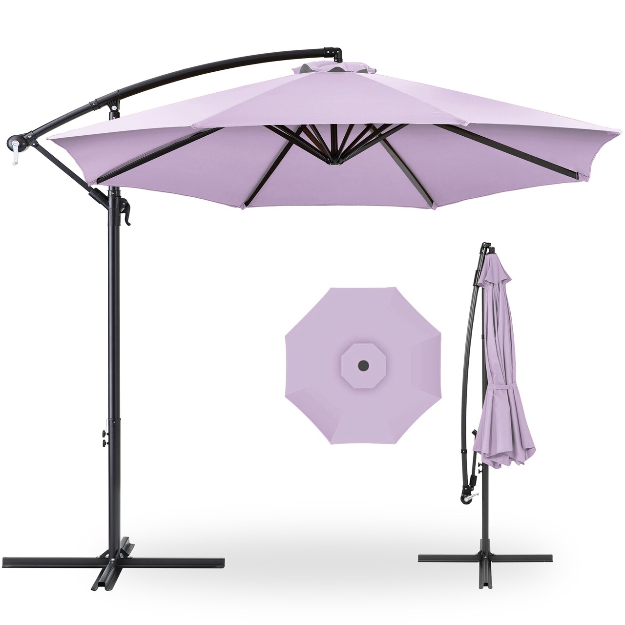 Best Choice Products 10ft Offset Hanging Outdoor Market Patio Umbrella w/ Easy Tilt Adjustment